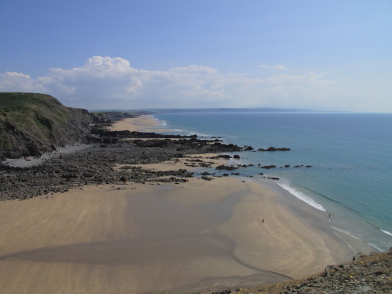 view south over Duckpool beach from Steeple Point