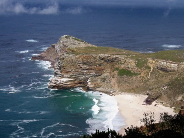 Cape Point looking down from cliffs on the Cape of Good Hope Reserve, South Africa