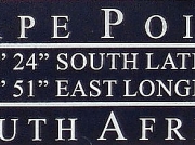 Cape Point latitude and longitude information board, Cape of Good Hope, South Africa