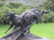 Sculpture of big cats at Kirstenbosch National Botanical Gardens, Cape Town, South Africa