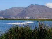 View from Strandfontein Sewage works to the Cape Peninsular, South Africa