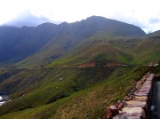 Main R44 coastal road around the edge of the Hottentots Holland mountain range, South Africa South Africa