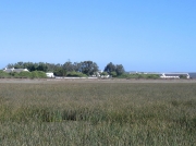 Geelbek visitor centre viewed from the Geelbek Hide walkway, Langebaan Lagoon,West Coast National Park, South Africa2474