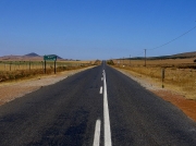 R307 road leading through the Darling Farmlands and Wildflower Reserves, South Africa