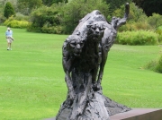 Sculpture of big cats at Kirstenbosch National Botanical Gardens, Cape Town, South Africa
