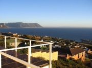 South African holiday apartment - view from balcony across False Bay and the Cape Peninsula